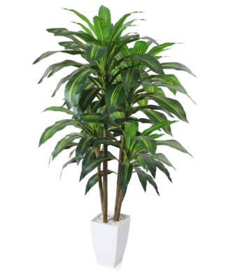 4FT Tall Faux Plant with White Taper Planter